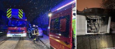 Trafostation in St. Ingbert brennt: Rauch zieht durch Schnee in umliegende Straßen