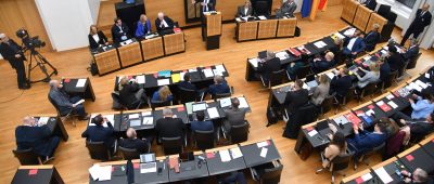 Plenarsitzung des Saarländischen Landtages am Mittwoch (18.10.2023) in Saarbrücken. Die Abgeordneten setzen ihre Beratun