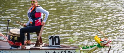 Spaß und sportliche Herausforderung beim 11. Monkey Jumble der internationalen Drachenboot-Teams in Saarbrücken. Foto: Christine Funk