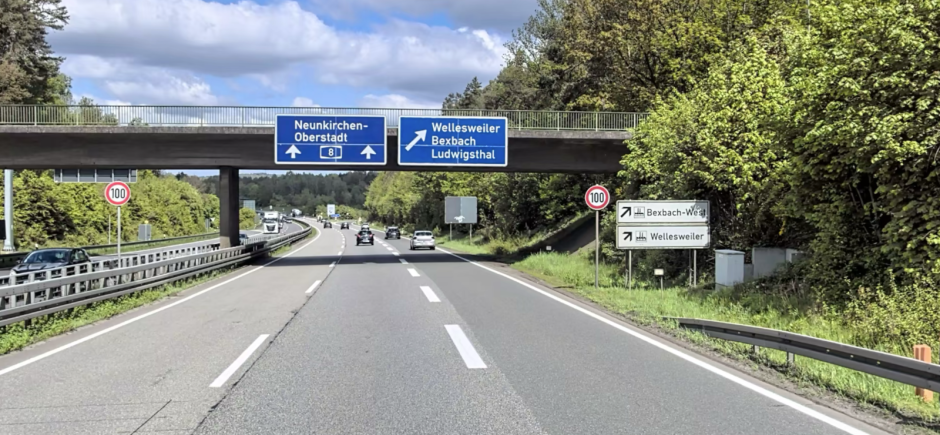 Vollsperrung A8 Neunkirchen