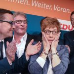 Annegret Kramp-Karrenbauer (CDU) freute sich über ihren Wahlsieg. Foto: Oliver Dietze/dpa.