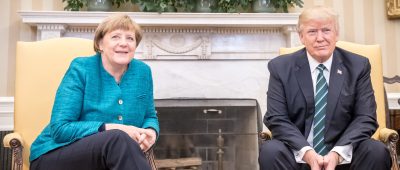 Angela Merkel und Donald Trump. Foto: Michael Kappeler/dpa.