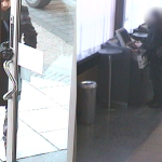 Während der Tatausübung filmten Überwachungskameras den Mann. Fotos: Polizei