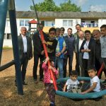 In der Landesaufnahmestelle Lebach ist ein neuer Kinderspielplatz eröffnet worden. Foto: Innenministerium.