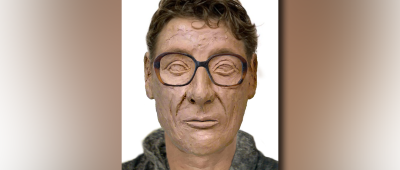 Eine sogenannte „Gesicht-Weichteilrekonstruktion“ lässt auf das mögliche Aussehen des Mannes schließen. Foto: Polizei Hessen