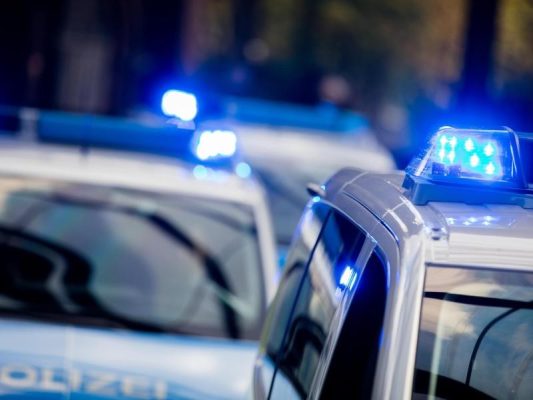 Polizeifahrzeuge mit eingeschaltetem Blaulicht. Foto: Rolf Vennenbernd/Archiv