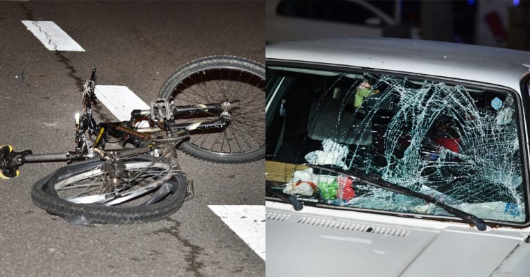 Der Radfahrer stürzte auf die Motorhaube des Wagens. Fotos: BeckerBredel