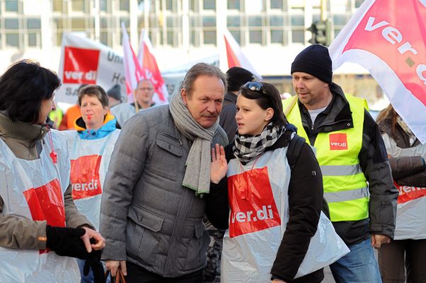 Im Saarland kommt es am 26. Februar zu einem ganztägigen Warnstreik des öffentlichen Diensts. Foto: Oliver Dietze/dpa-Bildfunk