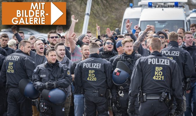 Ein Großaufgebot der Polizei sorgte beim Spiel des 1. FC Saarbrücken gegen den FC 08 Homburg für Sicherheit. Foto: BeckerBredel
