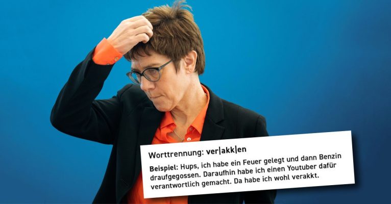 Annegret Kramp-Karrenbauer ist nach ihren Äußerungen zur Meinungsfreiheit Thema auf Twitter: #AKKRücktritt. Foto: Kay Nietfeld/dpa-Bildfunk; Screenshot: extra3