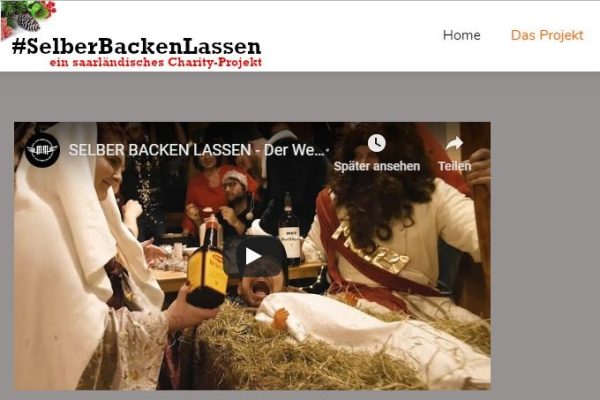 Mit dem Song "Selber Backen Lassen" wollen über 30 Künstler aus dem Saarland Spenden für wohltätige Zwecke sammeln. Screenshot