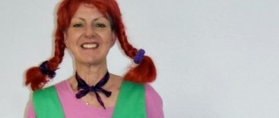 Patricia Scheidt verkleidet sich an Weiberfastnacht als Pippi Langstrumpf und verkauft Umarmungen für einen guten Zweck. Foto: Kinderhospiz- und Palliativteam Saar