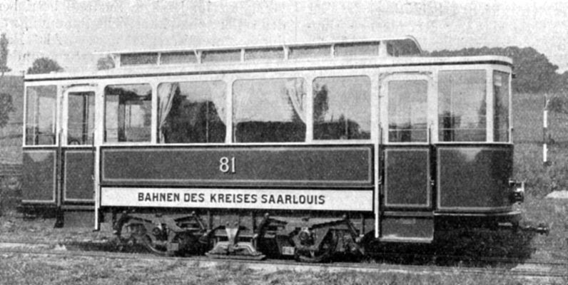 Im Jahr 1915 fuhr noch eine Straßenbahn durch Saarlouis. Die Grüne Jugend will diese nun wiederbeleben. Foto: Elektrotechnische Zeitschrift, Oktober 1915