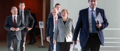 Bundeskanzlerin Angela Merkel traf sich heute mit den Regierungschefinnen und Regierungschefs der Länder. Foto: Bernd von Jutrczenka/dpa-Bildfunk