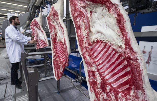 Ab heute (10.07.2020) werden in der saarländischen Fleischindustrie Corona-Tests durchgeführt. Symbolfoto: Boris Roessler/dpa