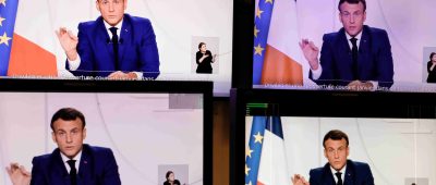 Macron hielt am Abend eine Fernsehansprache. Foto: Thomas Coex/AFP/dpa-Bildfunk