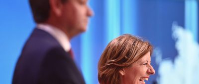 Während Malu Dreyer (rechts) mehr Stimmen als erwartet holte, fuhr die CDU mit Christian Baldauf ein historisch schwaches Ergebnis ein. Foto: Boris Roessler/dpa-Bildfunk