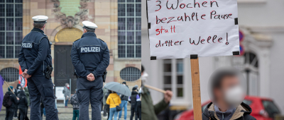 In Saarbrücken fanden am Samstag mehrere Kundgebungen statt. Fotos: BeckerBredel