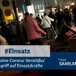 Am St. Johanner Markt in Saarbrücken kam es gestern zu zahlreichen Corona-Verstößen. Foto: Polizei Saarland